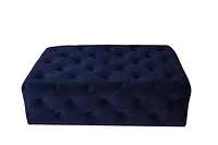 Maja Tufted Ottoman Blue Velvet - Meg 28 - Greater Vancouver Furniture