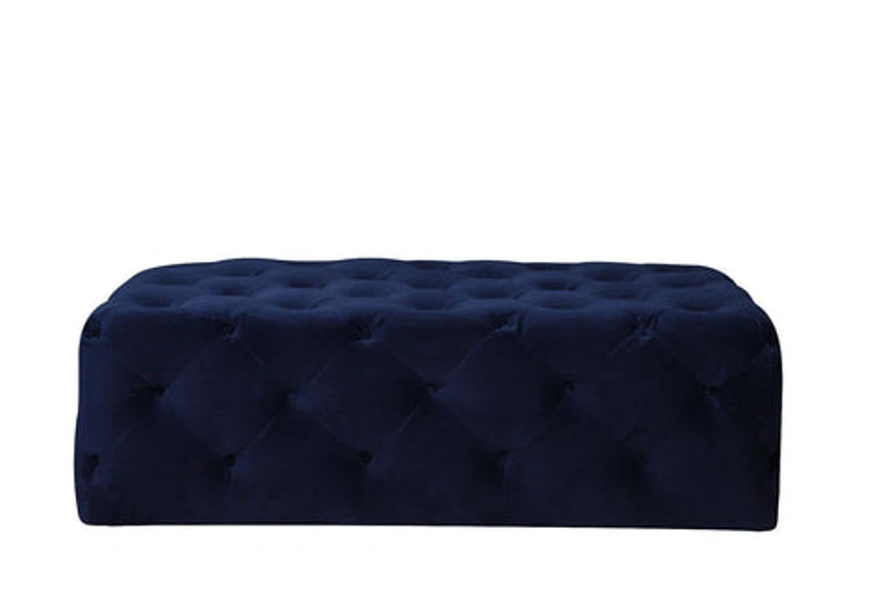 Maja Tufted Ottoman Blue Velvet - Meg 28 - Greater Vancouver Furniture