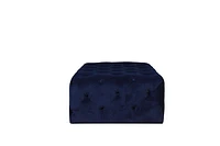 Maja Tufted Ottoman Blue Velvet - Meg 28 - Greater Vancouver Furniture