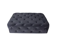 Maja Tufted Velvet Ottoman - Grey #21