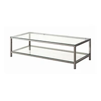 Ontario Coffee Table With Glass Shelf Black Nickel - Greater Vancouver Furniture