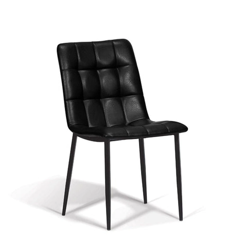 Paige Dining Chair - Black Leather Look - Greater Vancouver Furniture