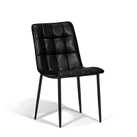 Paige Dining Chair - Black Leather Look - Greater Vancouver Furniture