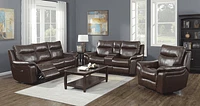 Rosan Genuine Leather Power Recliner Grey - Greater Vancouver Furniture