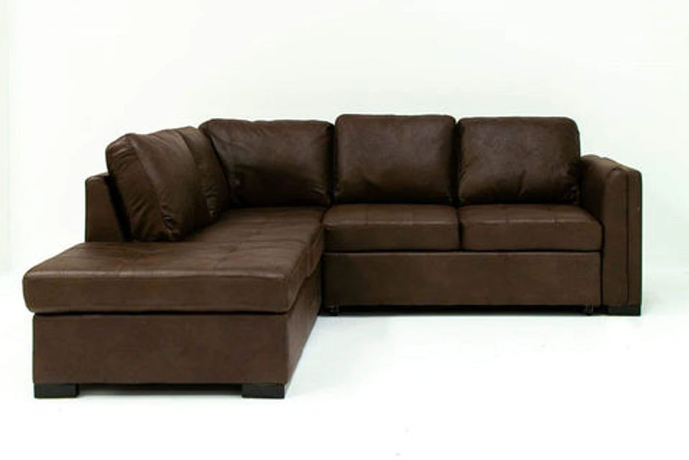 Sabrina Sectional Sleeper With Storage - Wow Mocha