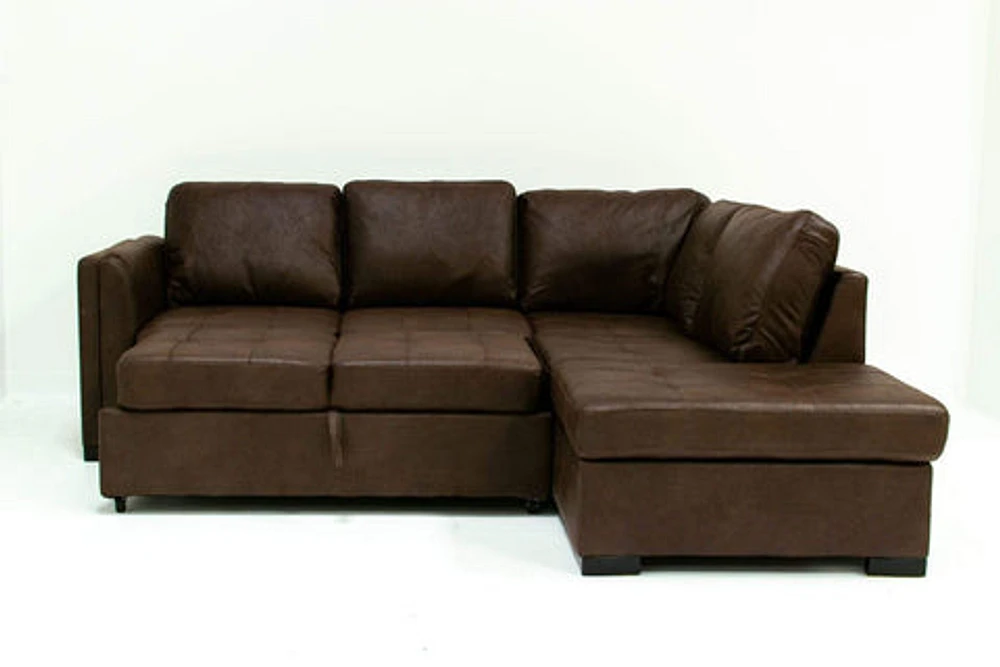 Sabrina Sectional Sleeper With Storage - Wow Mocha