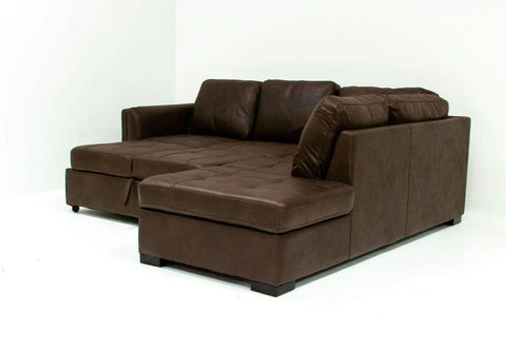 Sabrina Sectional Sleeper With Storage - Wow Mocha