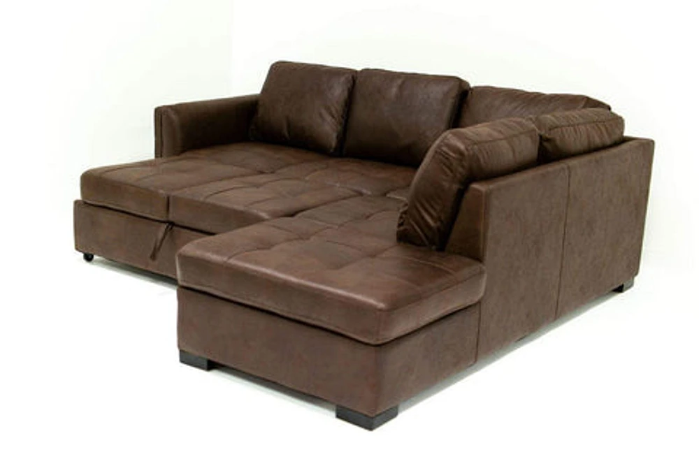 Sabrina Sectional Sleeper With Storage - Wow Mocha