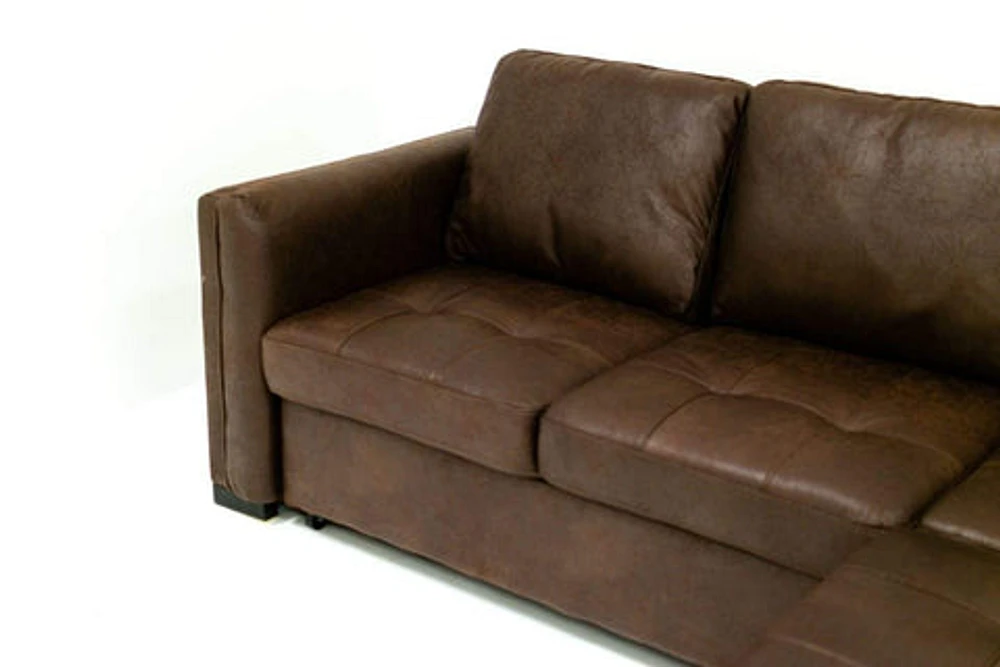 Sabrina Sectional Sleeper With Storage - Wow Mocha