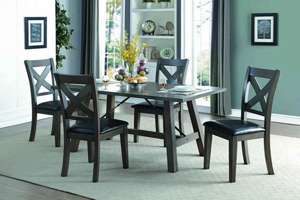 Seaford Dining Table Industrial Style, Gray - Greater Vancouver Furniture