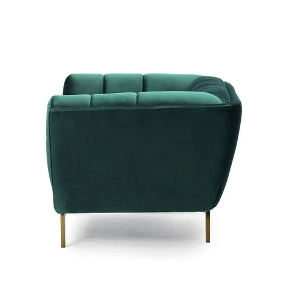 Yaletown Mid Century Accent Chair - Velvet Green - Greater Vancouver Furniture