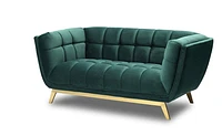 Yaletown Mid Century Loveseat - Velvet Green