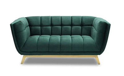 Yaletown Mid Century Loveseat - Velvet Green