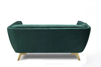 Yaletown Mid Century Loveseat - Velvet Green