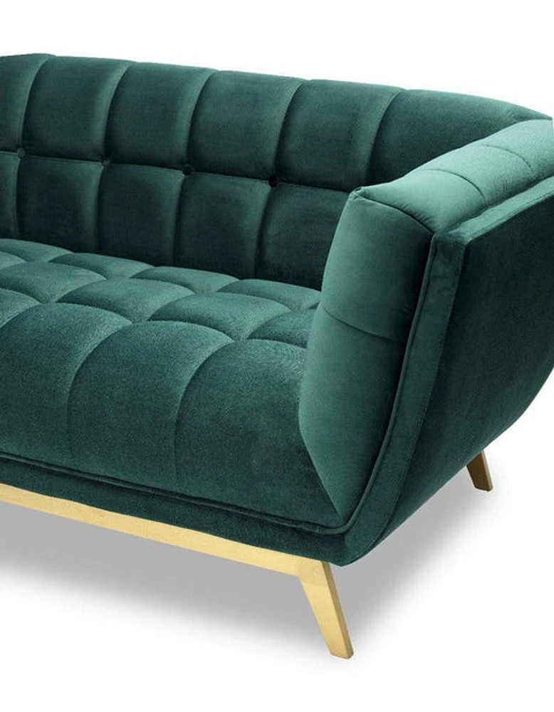 Yaletown Mid Century Loveseat - Velvet Green