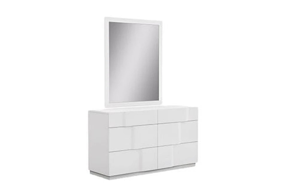 Yulie Bedroom Mirror Glossy White