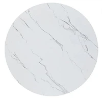 MORENO 43" WIDE FAUX MARBLE ROUND DINING TABLE - WHITE