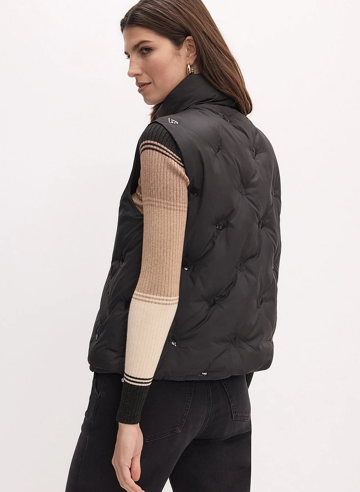 Sequin Detail Puffer Vest