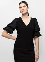 Chiffon Tiered Sleeve Top