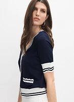 Contrast Trim Cardigan