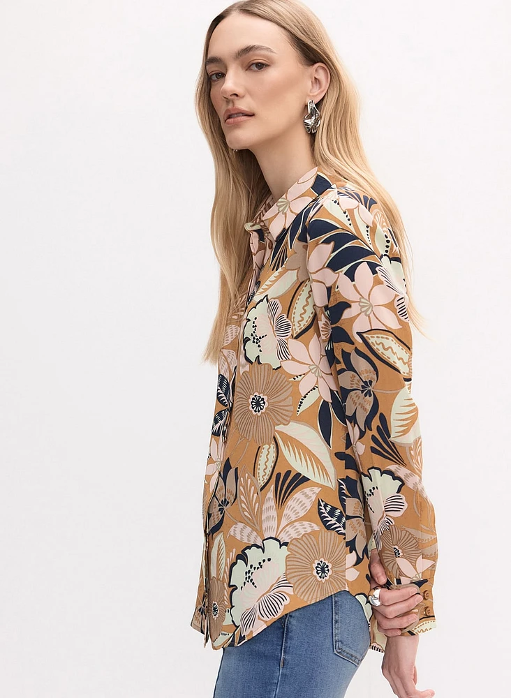 Blouse en crêpe à motif floral