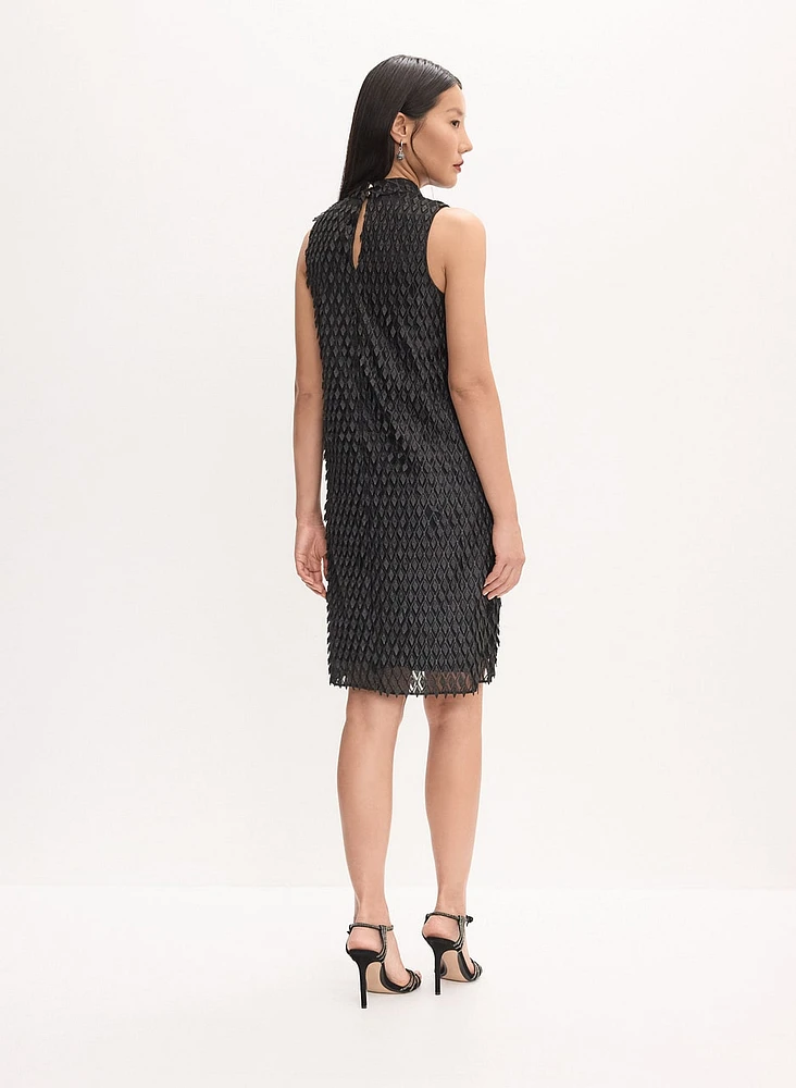 Textured Lace Overlay Dress