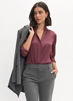 Essential Button-Up Satin Blouse