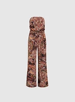 Strapless Paisley Print Jumpsuit