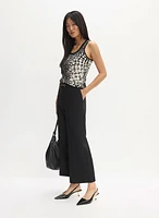 Belted Wide Leg Culotte Pants