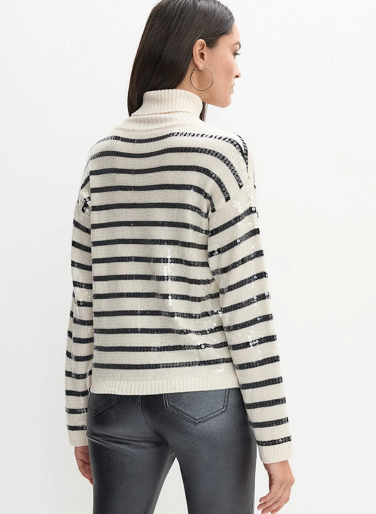 Striped Sequin Sweater