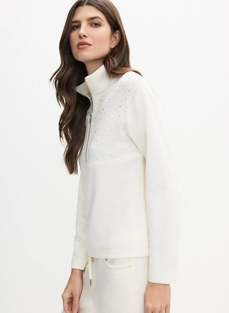 Embellished Funnel Neck Top