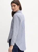 Joseph Ribkoff - Striped Pearl Detail Blouse