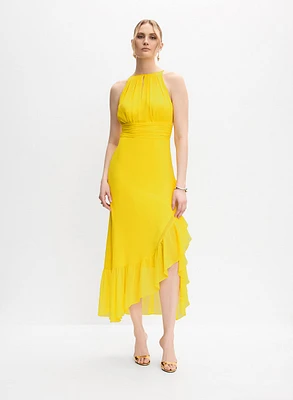 Halter Neck Chiffon Dress