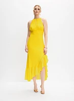 Halter Neck Chiffon Dress