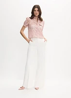 Pearl Button Lace Blouse