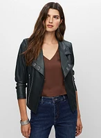 Vex - Eyelet Detail Faux Suede Jacket