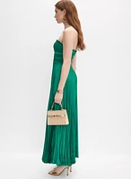 Satin Plissé Dress