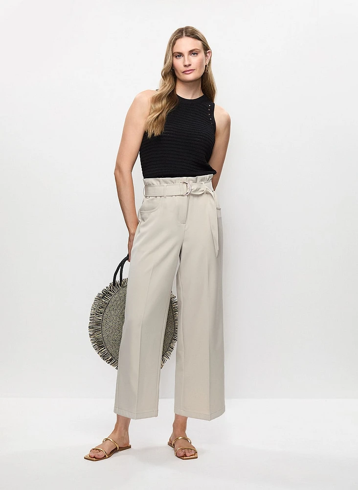 High-Rise Belted Pants