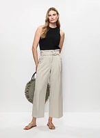 High-Rise Belted Pants