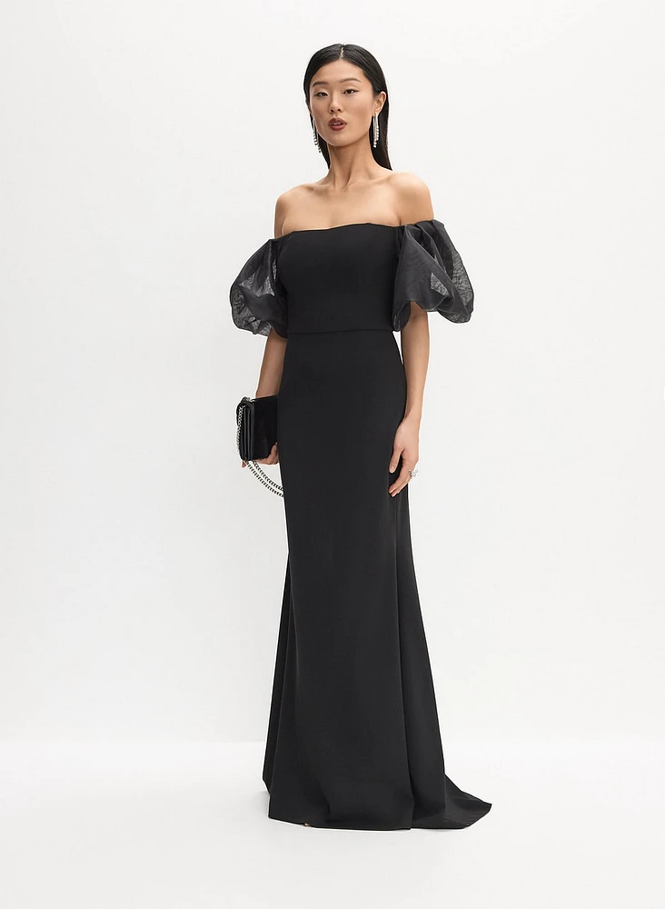 Robe de soirée à manches bouffantes