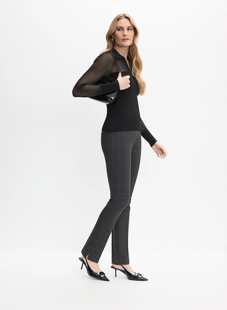 Pantalon Madison à jambe étroite carreaux