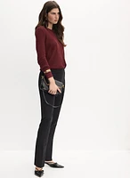 Madison Pull-On Straight-Leg Pants