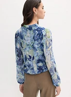 Floral Metallic Fleck Blouse