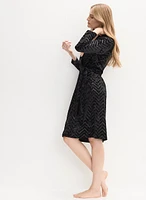 Zigzag Embossed Velvet Robe