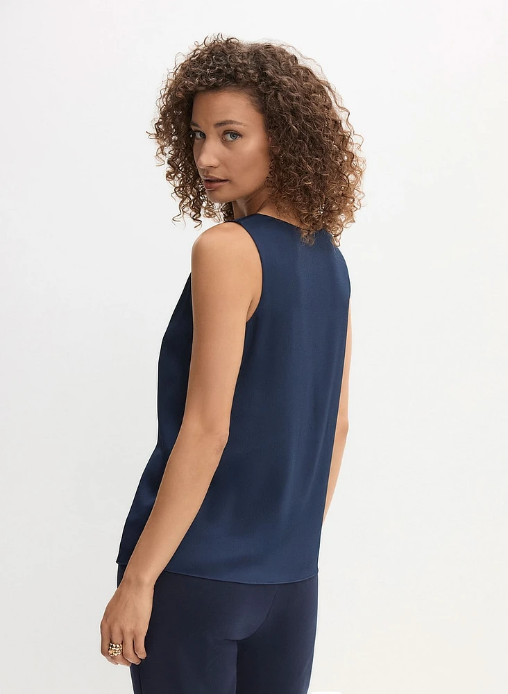 Essential V-Neck Satin Tank Top