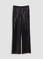 Pull-On Sequin Straight Leg Pants