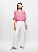 Blouse en lin avec poches à sequins