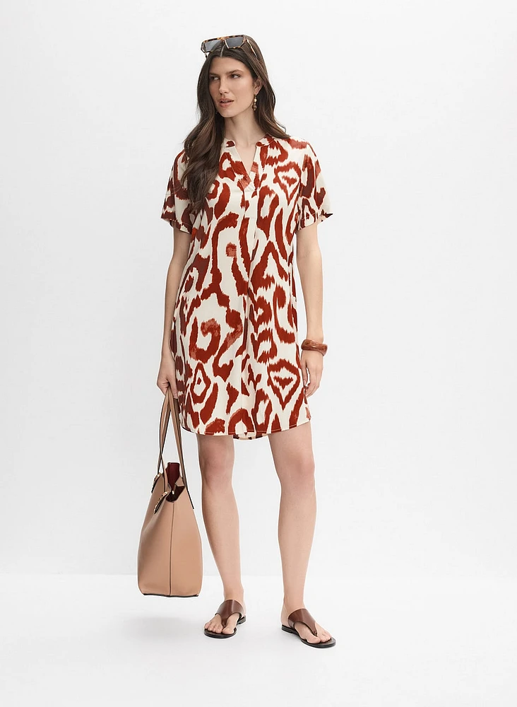 Abstract Print Short Dress