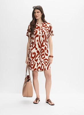 Robe courte à motif abstrait