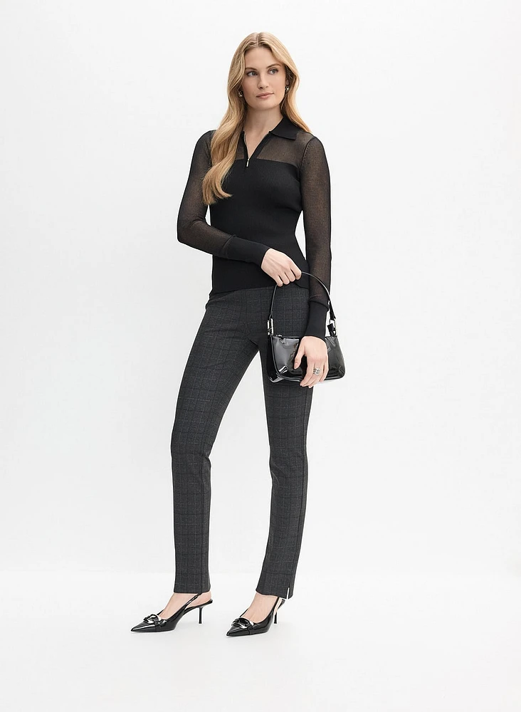 Pantalon Madison à jambe étroite carreaux